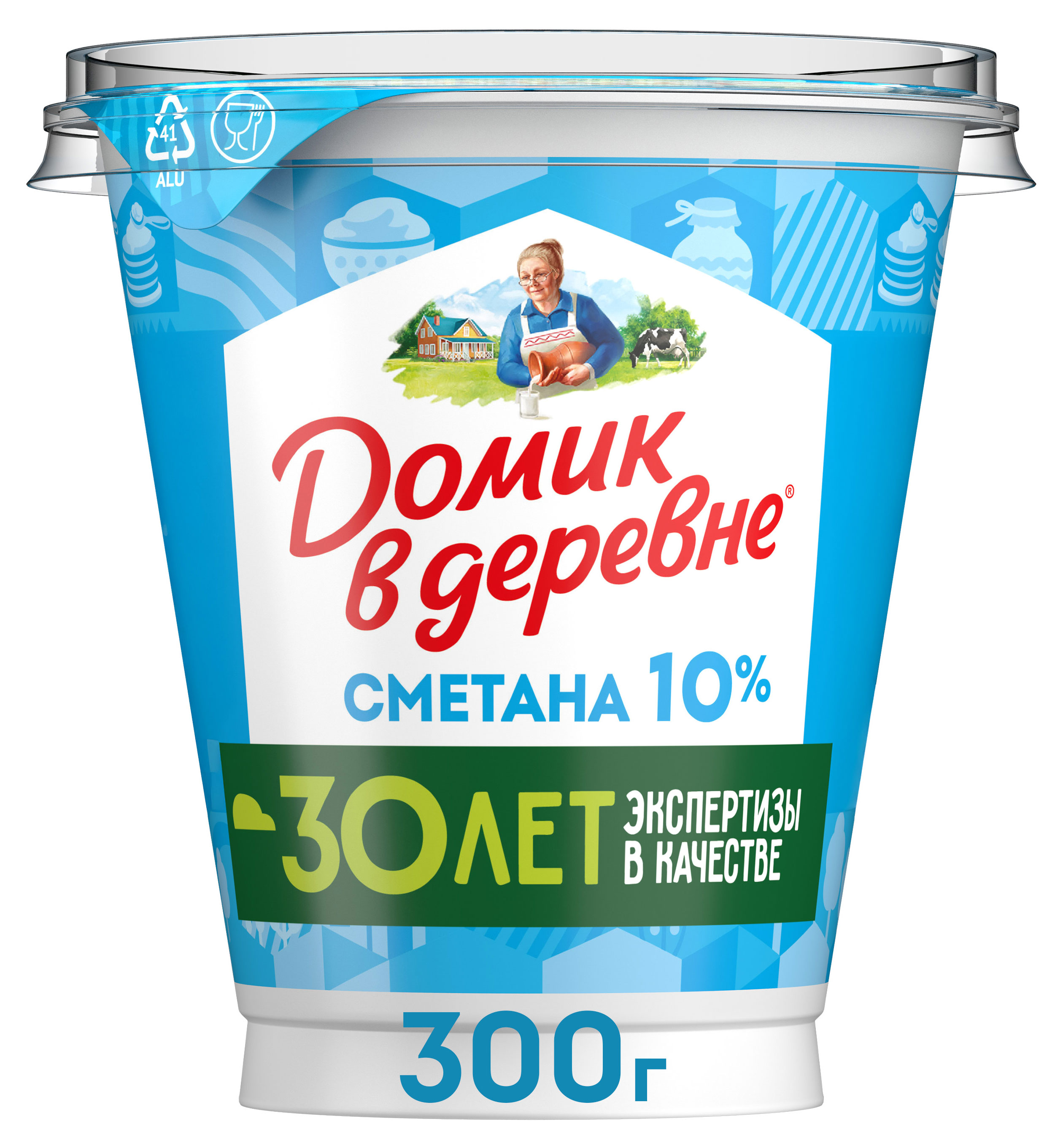 Сметана Домик в деревне 10% БЗМЖ, 300 г