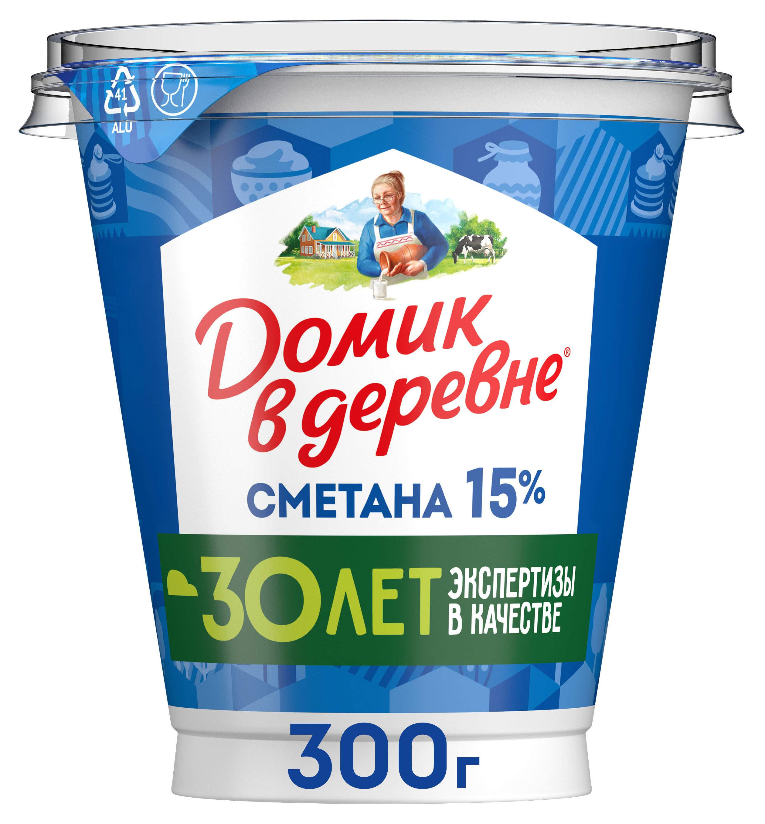 Сметана Домик в деревне 15%, 300 г