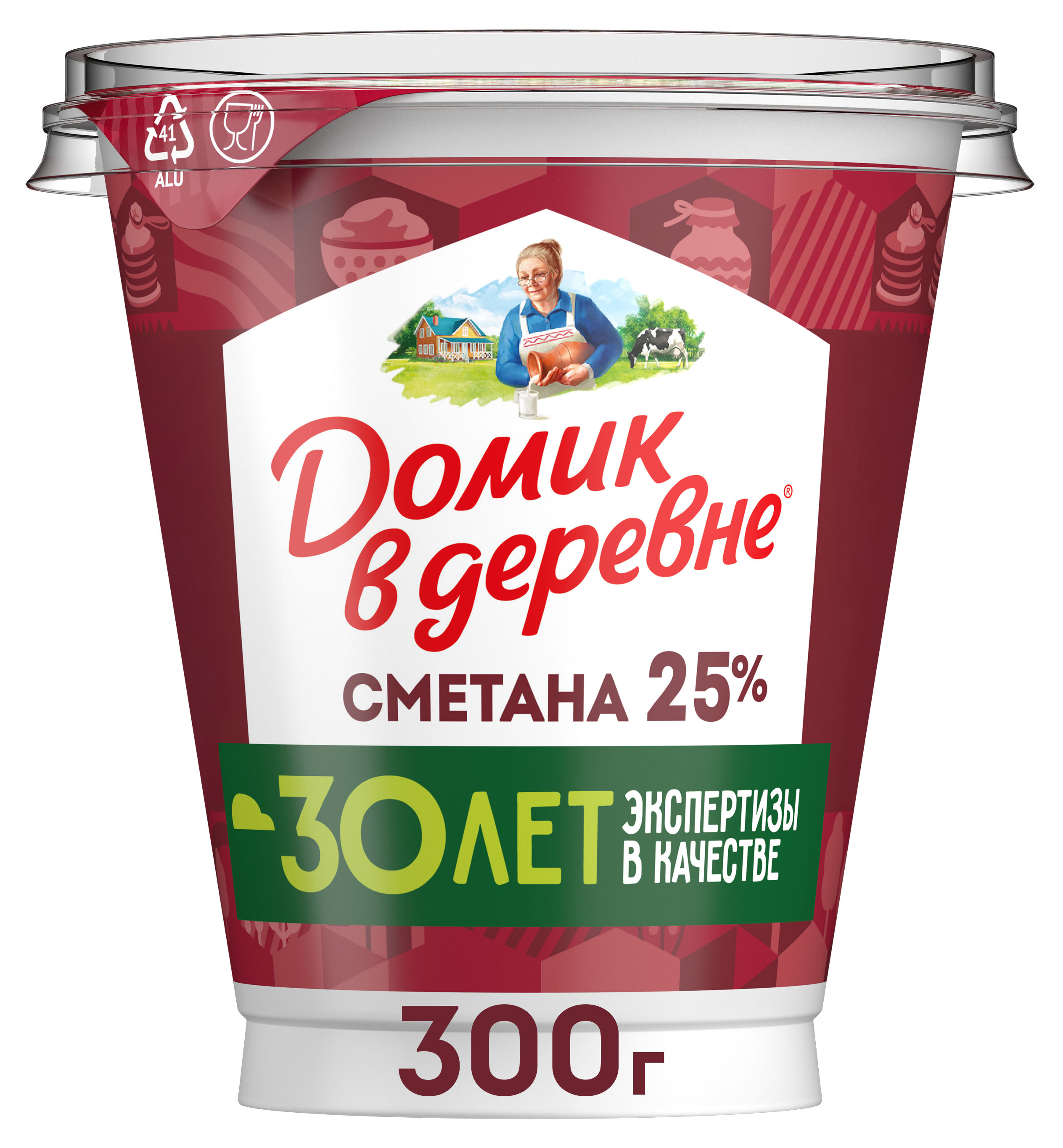 Сметана Домик в деревне 25% БЗМЖ, 300 г