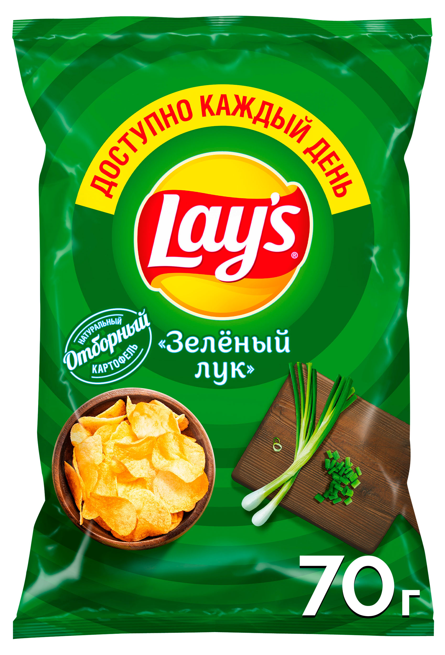 Чипсы картофельные Lay's зеленый лук, 70 г
