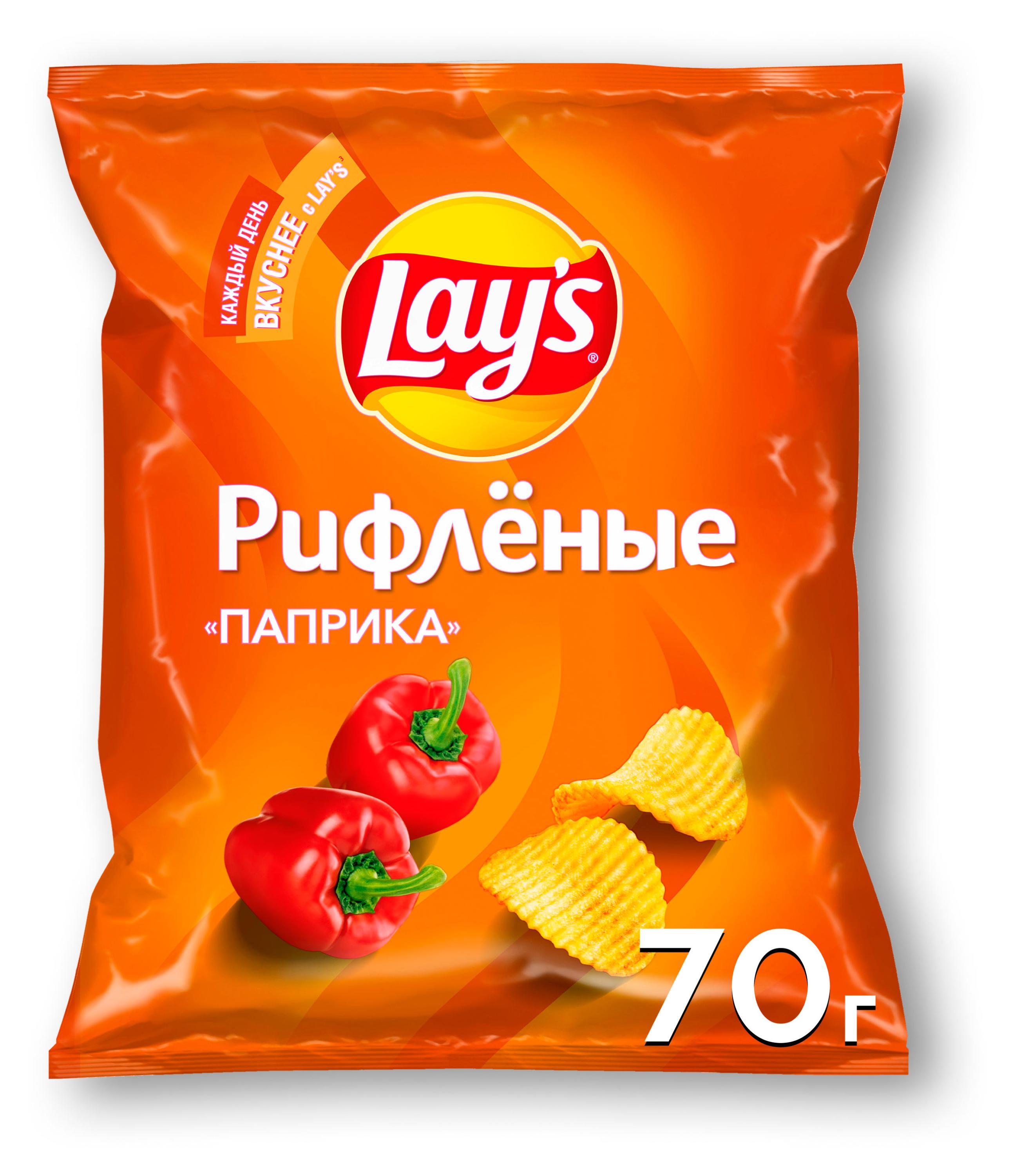 Чипсы картофельные Lay's Рифленые паприка, 70 г