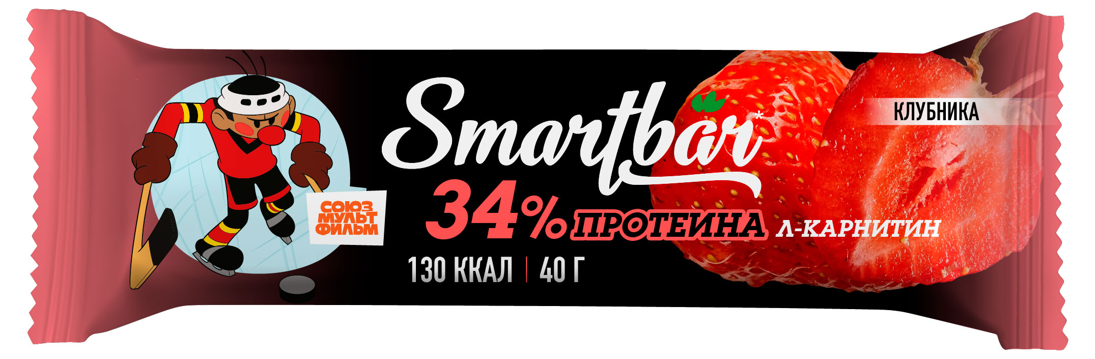 Батончик SmartBar Protein L-carnitin протеиновый с л-карнитином Клубника 40 г
