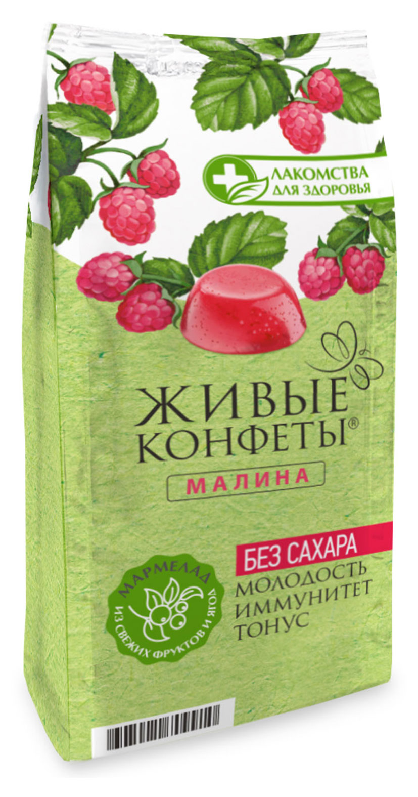Живые конфеты Лакомства для здоровья малина без сахара, 170 г
