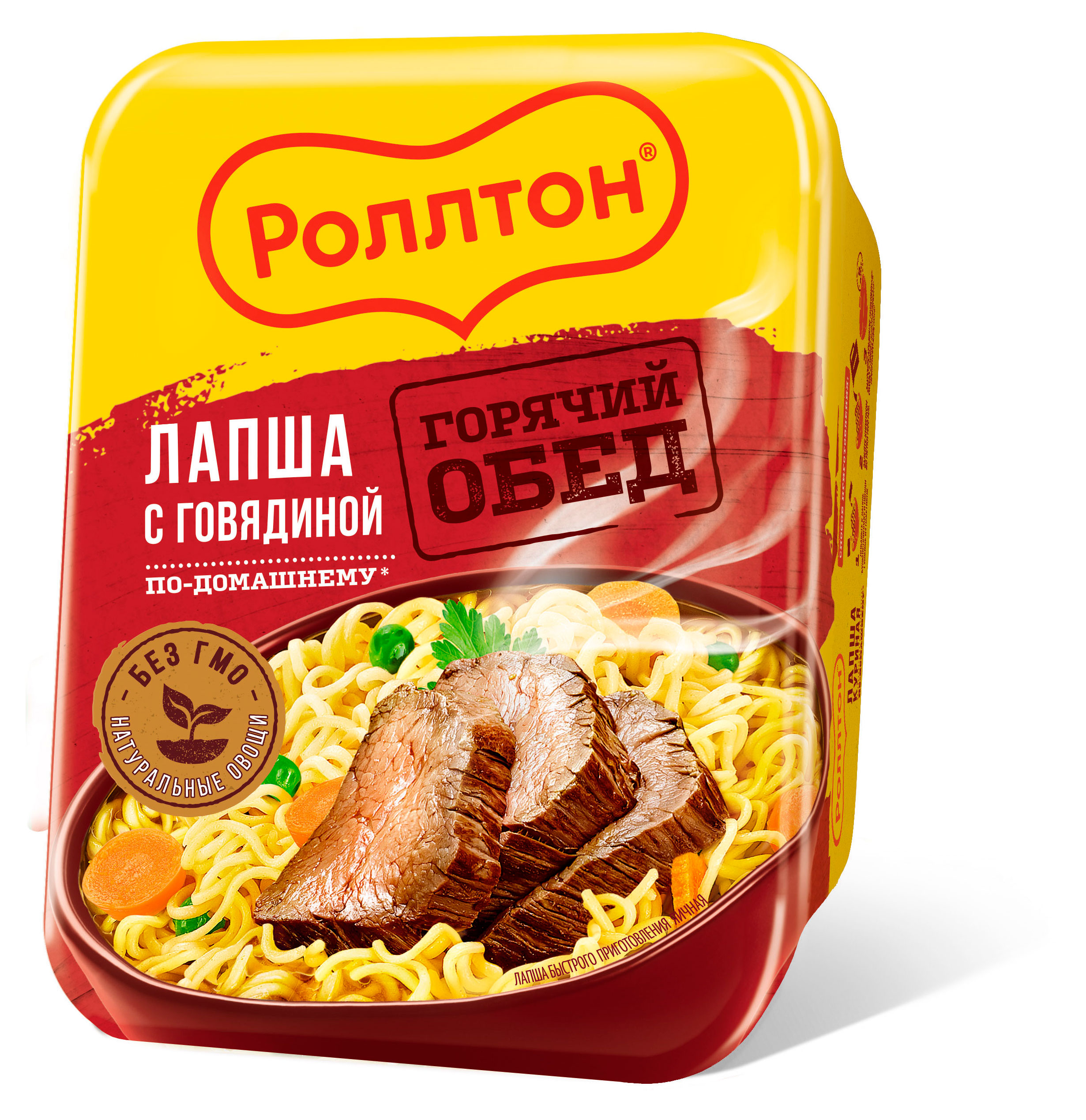 Лапша быстрого приготовления Роллтон яичная с говядиной, 90 г