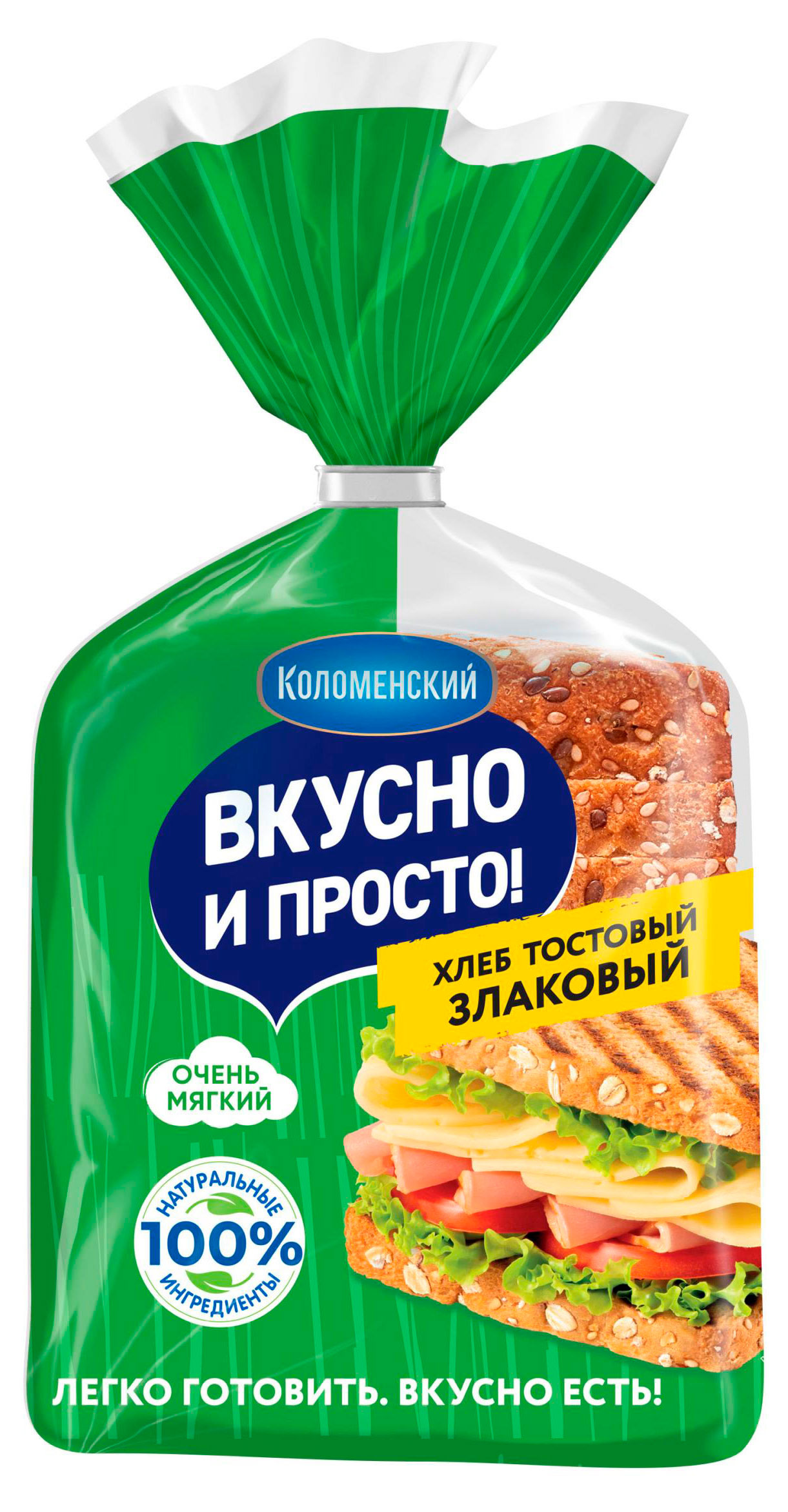 Хлеб тостовый пшеничный Коломенский Вкусно и просто злаковый нарезка, 250 г