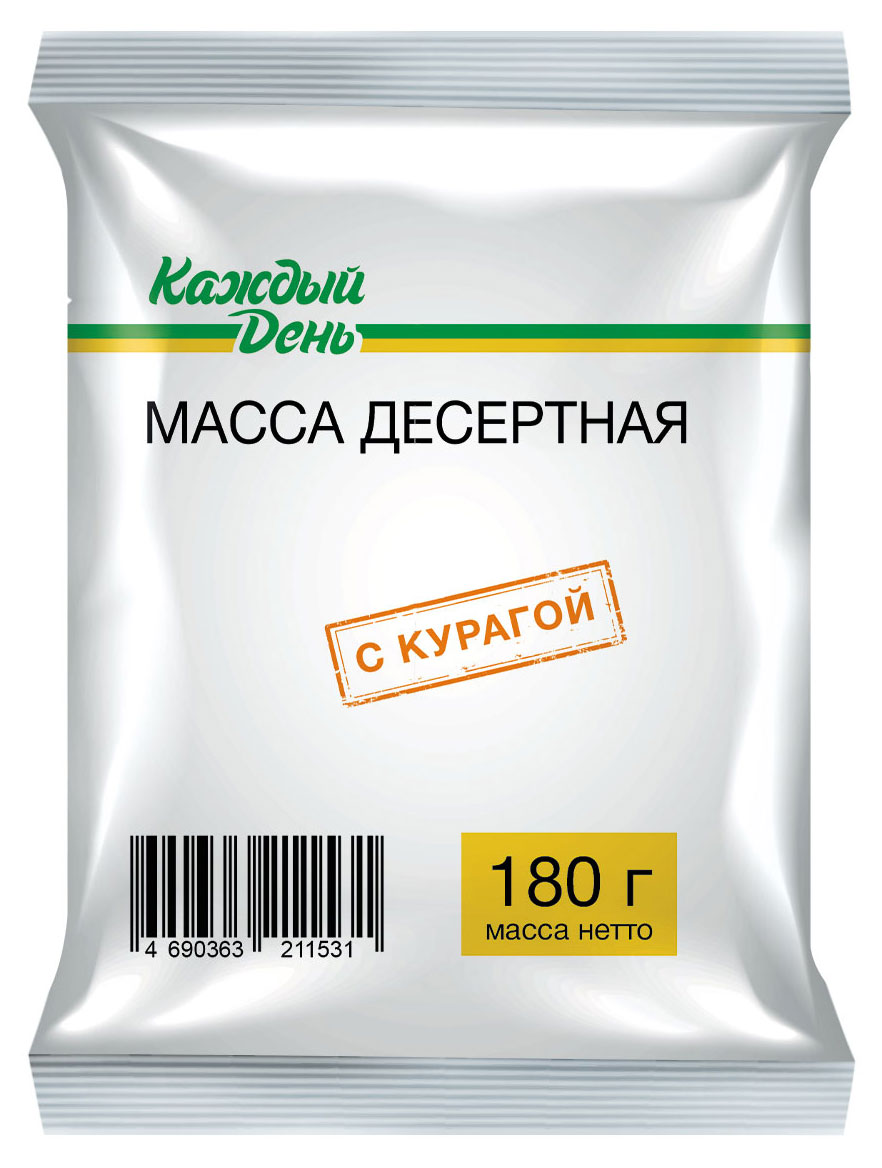 Масса десертная Каждый день с курагой брикет 18% ЗМЖ, 180 г