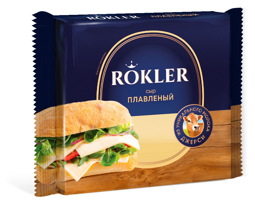 Сыр плавленый тостовый Rokler сливочные из молока коров Джерси слайсы БЗМЖ, 130 г