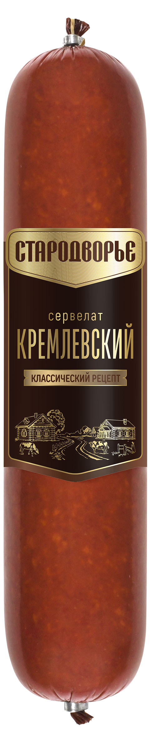 Колбаса варено-копченая Стародворье Сервелат Кремлевский, ~ 0,7 кг
