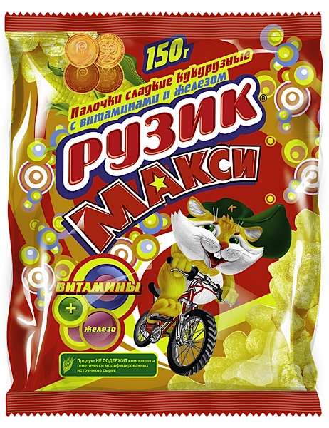 Палочки кукурузные РУЗИК Макси сладкие, 150 г