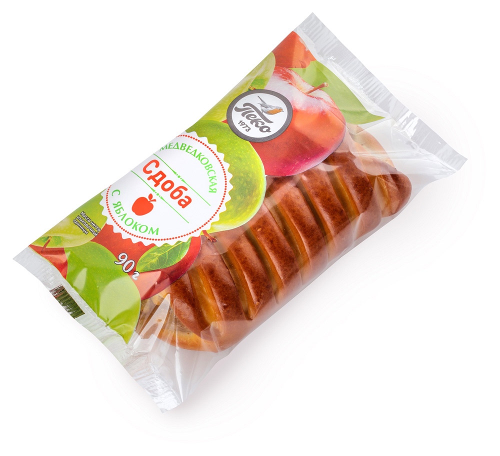 Сдоба ПЕКО Медведковская с яблочной начинкой, 90 г