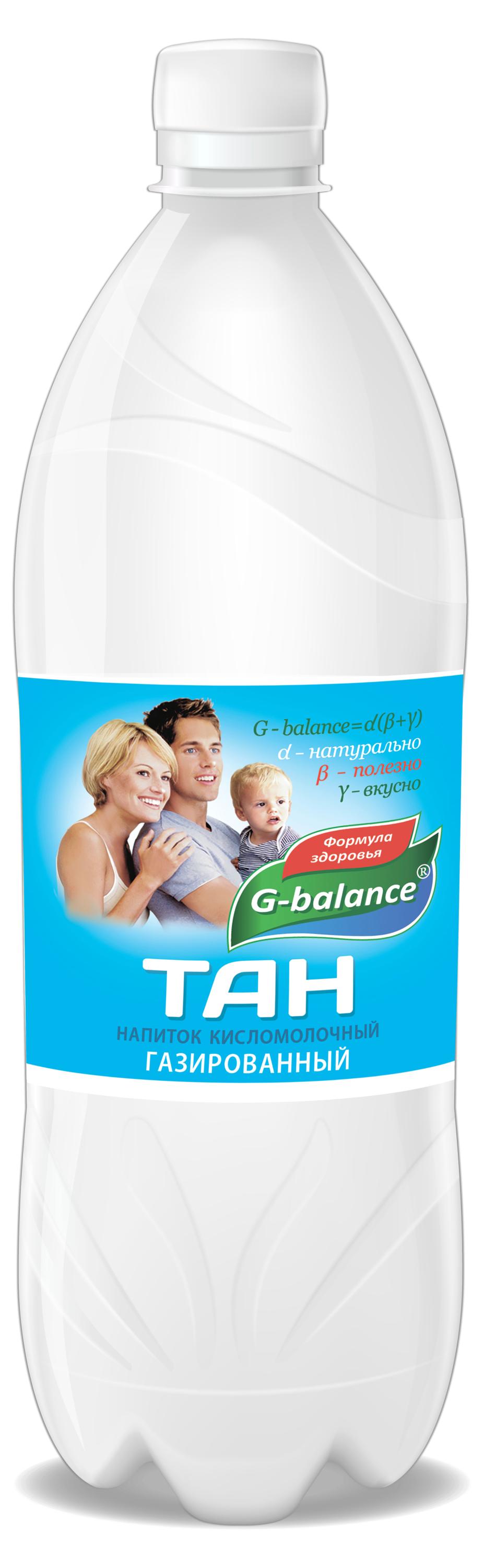 Напиток кисломолочный Тан G-Balance газированный 1% БЗМЖ охлажденный, 1 л