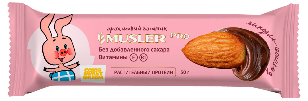 Батончик протеиновый Musler Миндаль-шоколад, 50 г