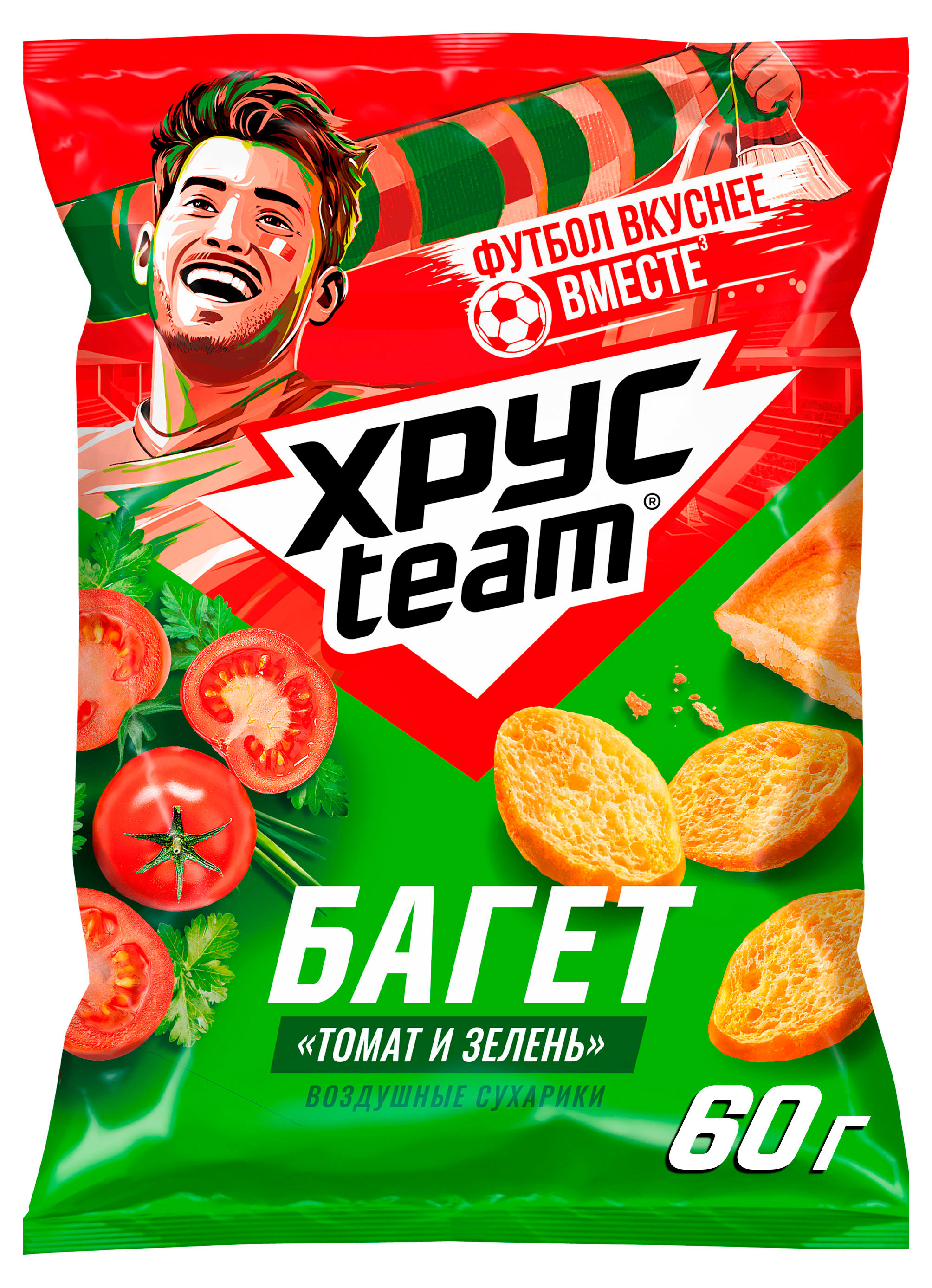 Сухарики Хрусteam Багет Томат и зелень, 60 г