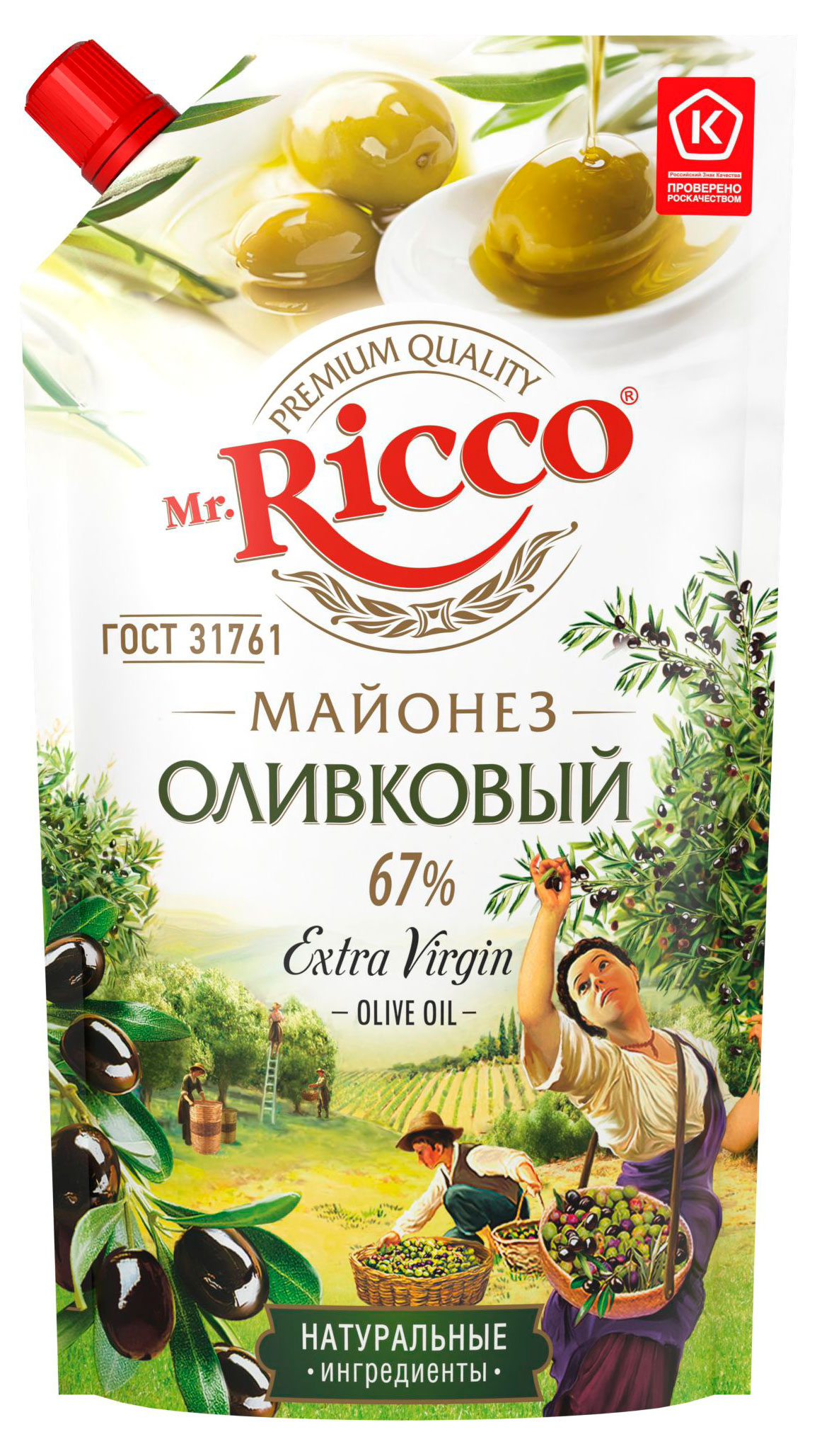 Майонез Mr.Ricco Оливковый 67% охлажденный, 400 мл