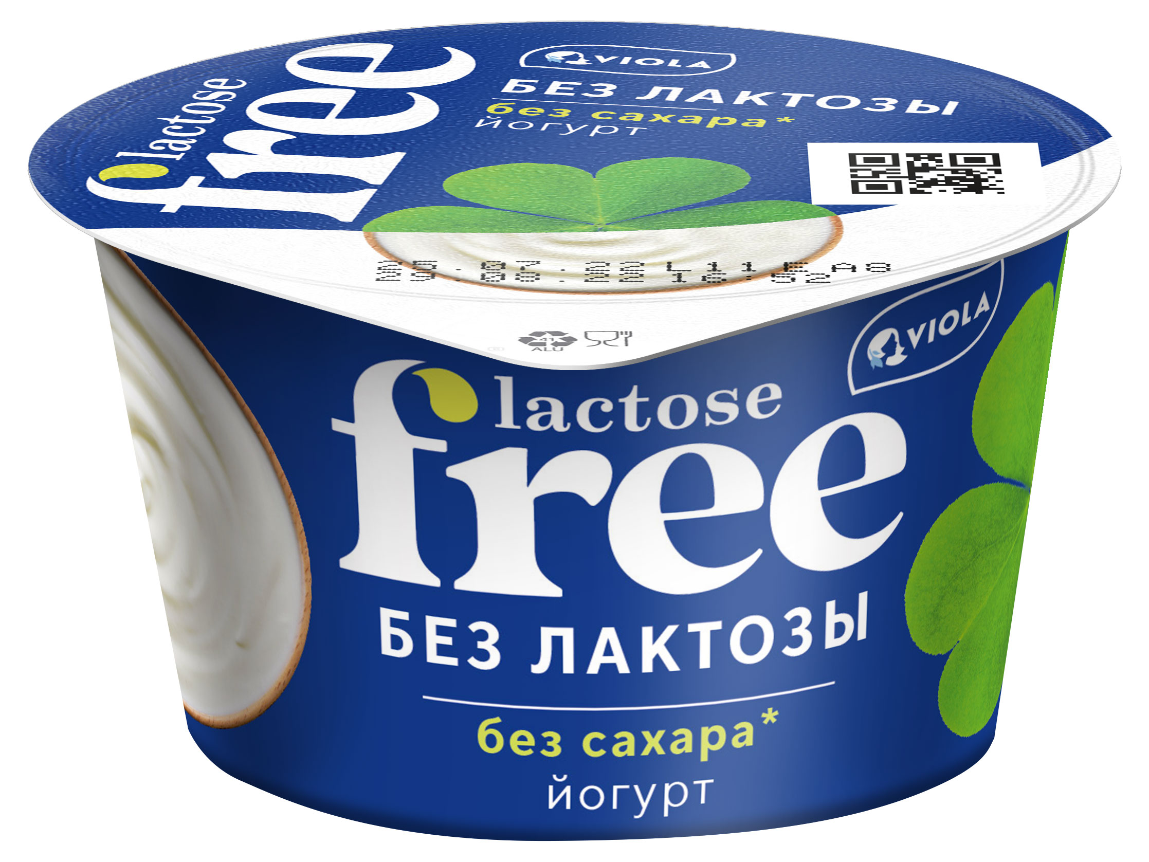Йогурт густой ложковый Viola Lactose Free натуральный безлактозный без добавления сахара 3,4%, 180 г