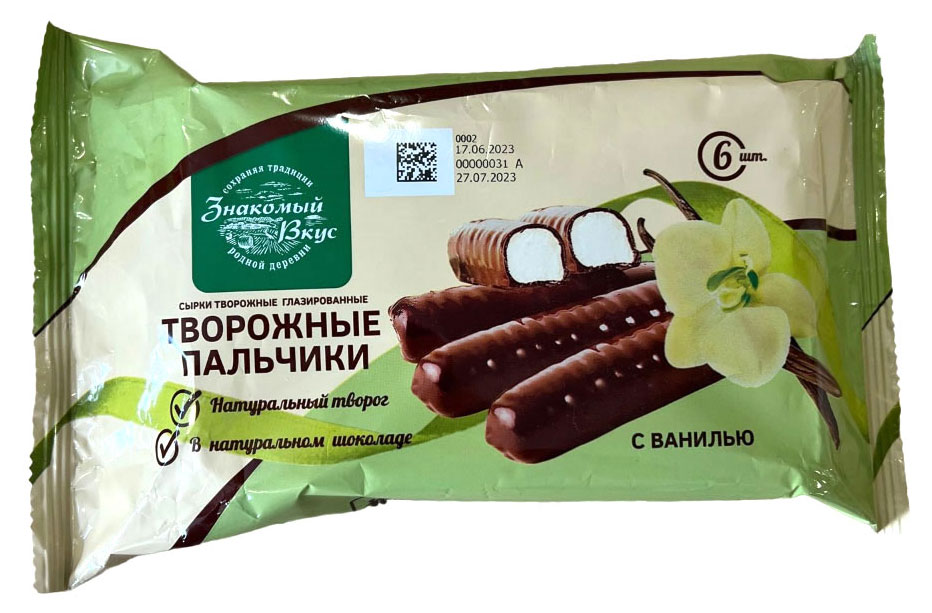 Творожные палочки Знакомый вкус с ванилью 6 шт 15% БЗМЖ, 150 г
