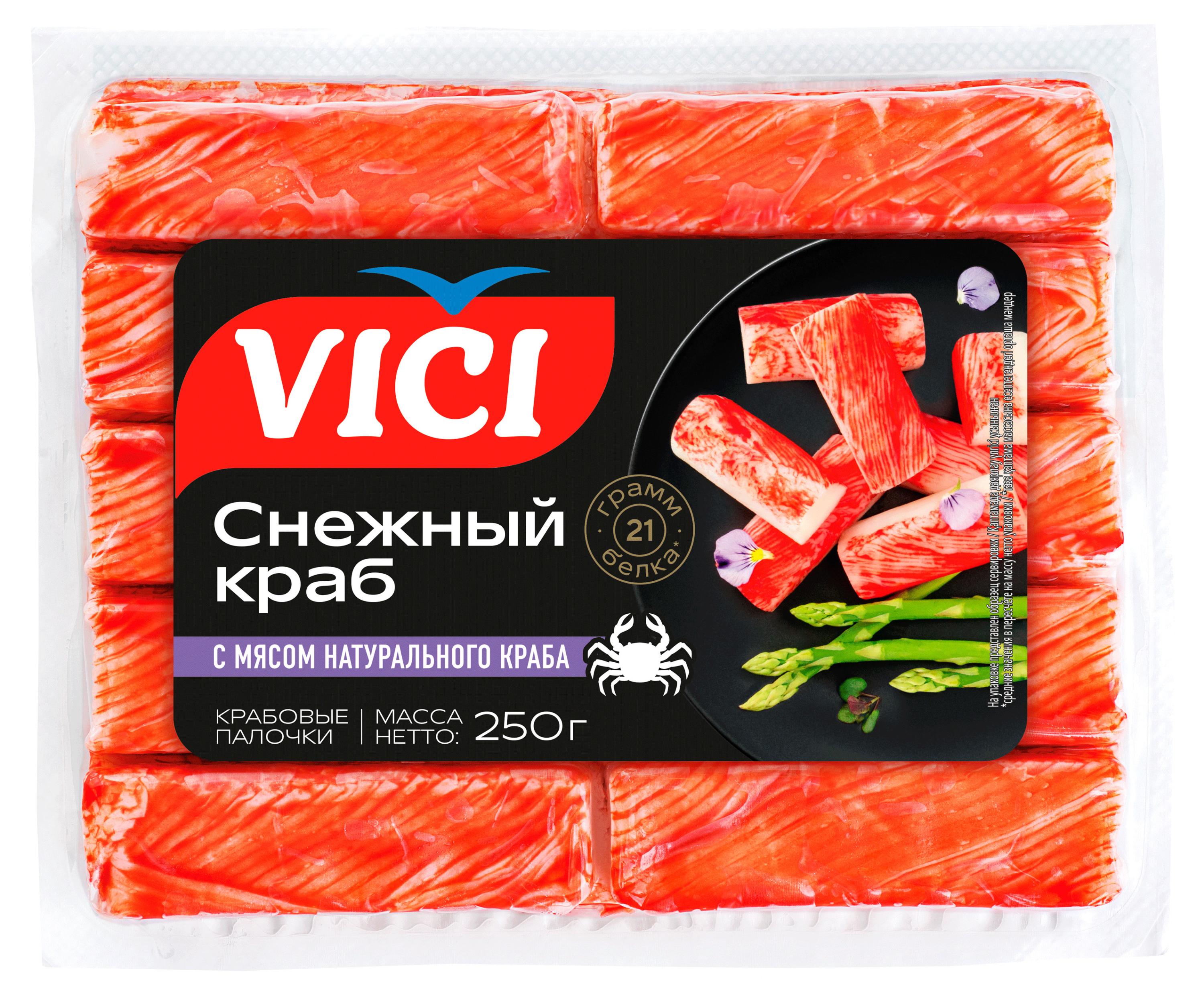 Крабовые палочки VICI с мясом натурального краба, 250 г