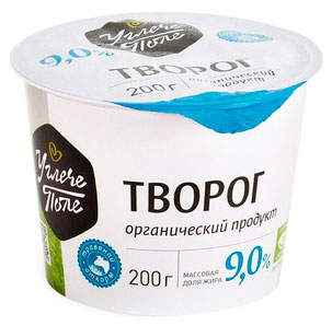 Творог органический рассыпчатый классический Углече Поле organic 9% БЗМЖ, 200 г