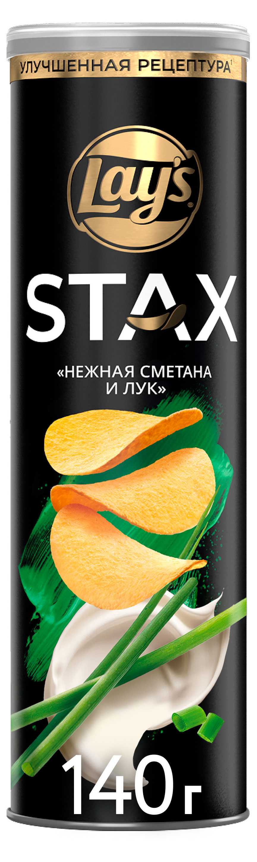 Чипсы картофельные Lay's STAX со вкусом нежной сметаны и лука, 140 г