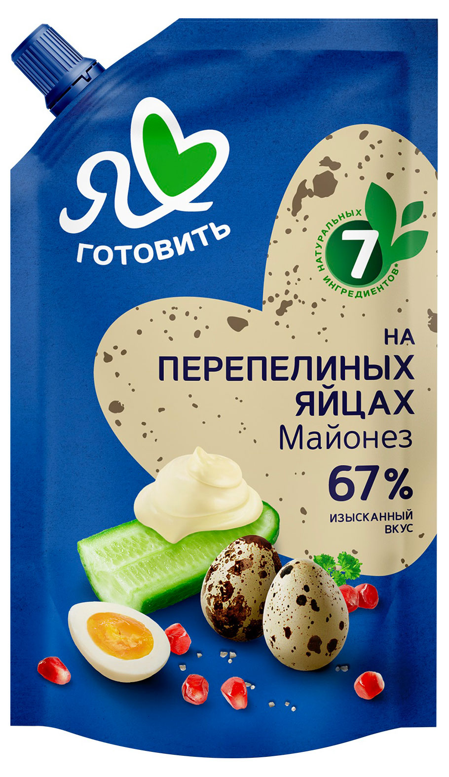 Майонез Я люблю готовить на перепелиных яйцах 67% охлажденный, 600 мл
