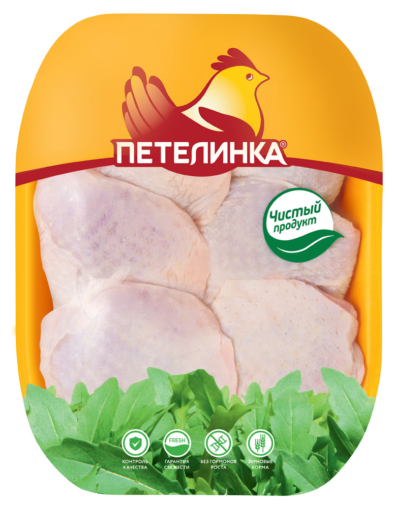 Бедро куриное Петелинка с кожей охлажденное, ~ 1,2 кг