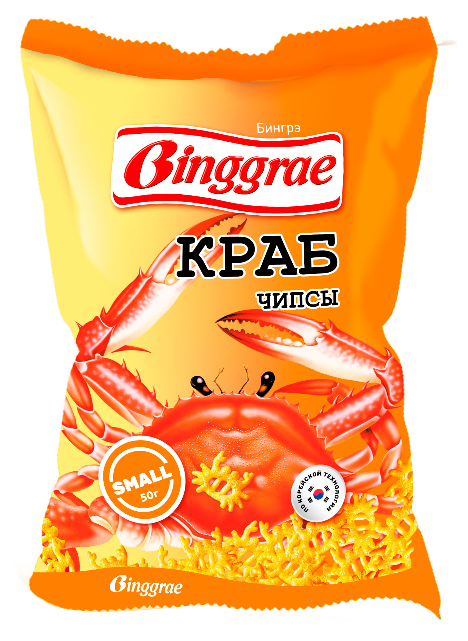Чипсы кукурузные Binggrae крабовые, 50 г