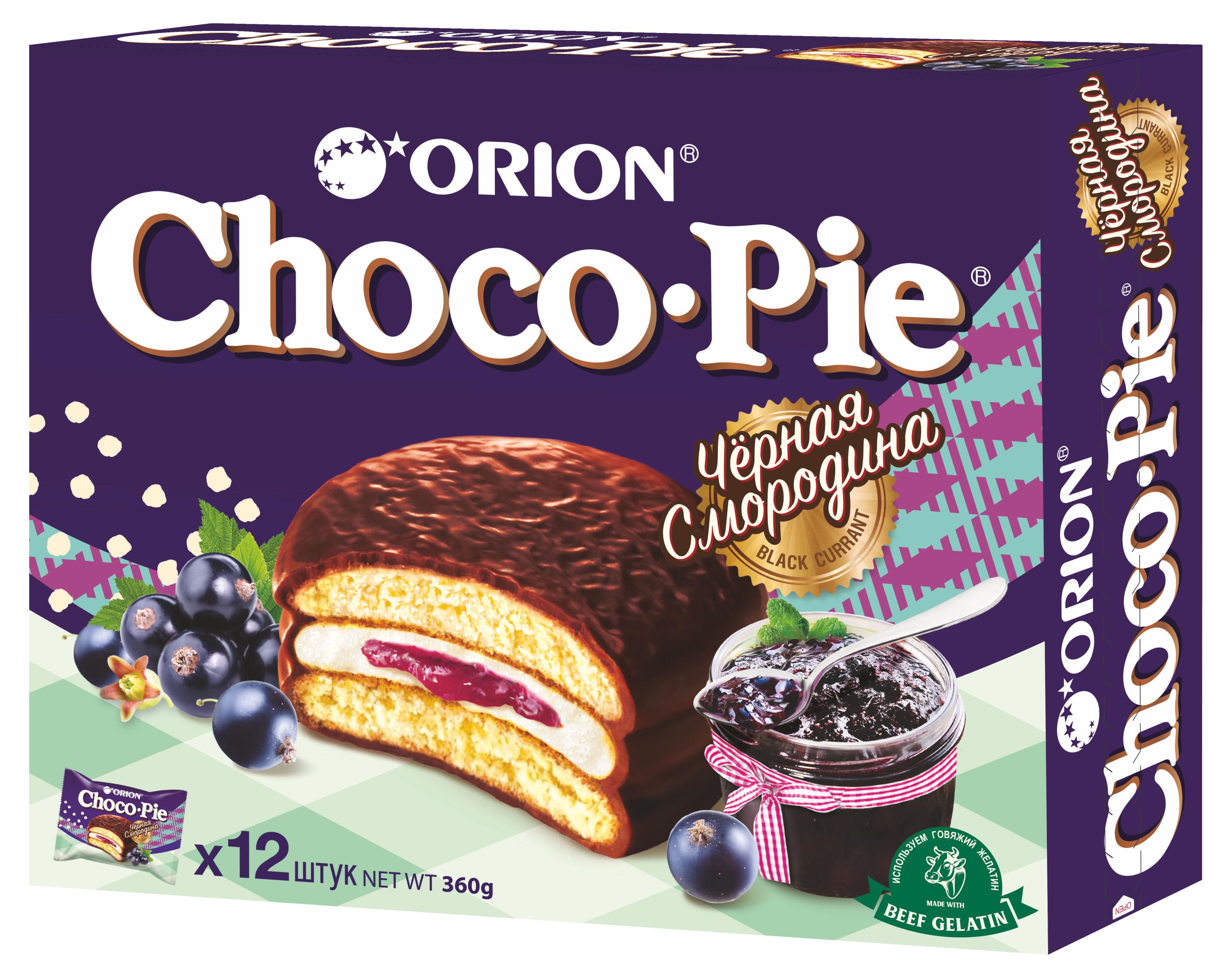 Пирожное Orion Choco Pie Черная смородина, 360 г