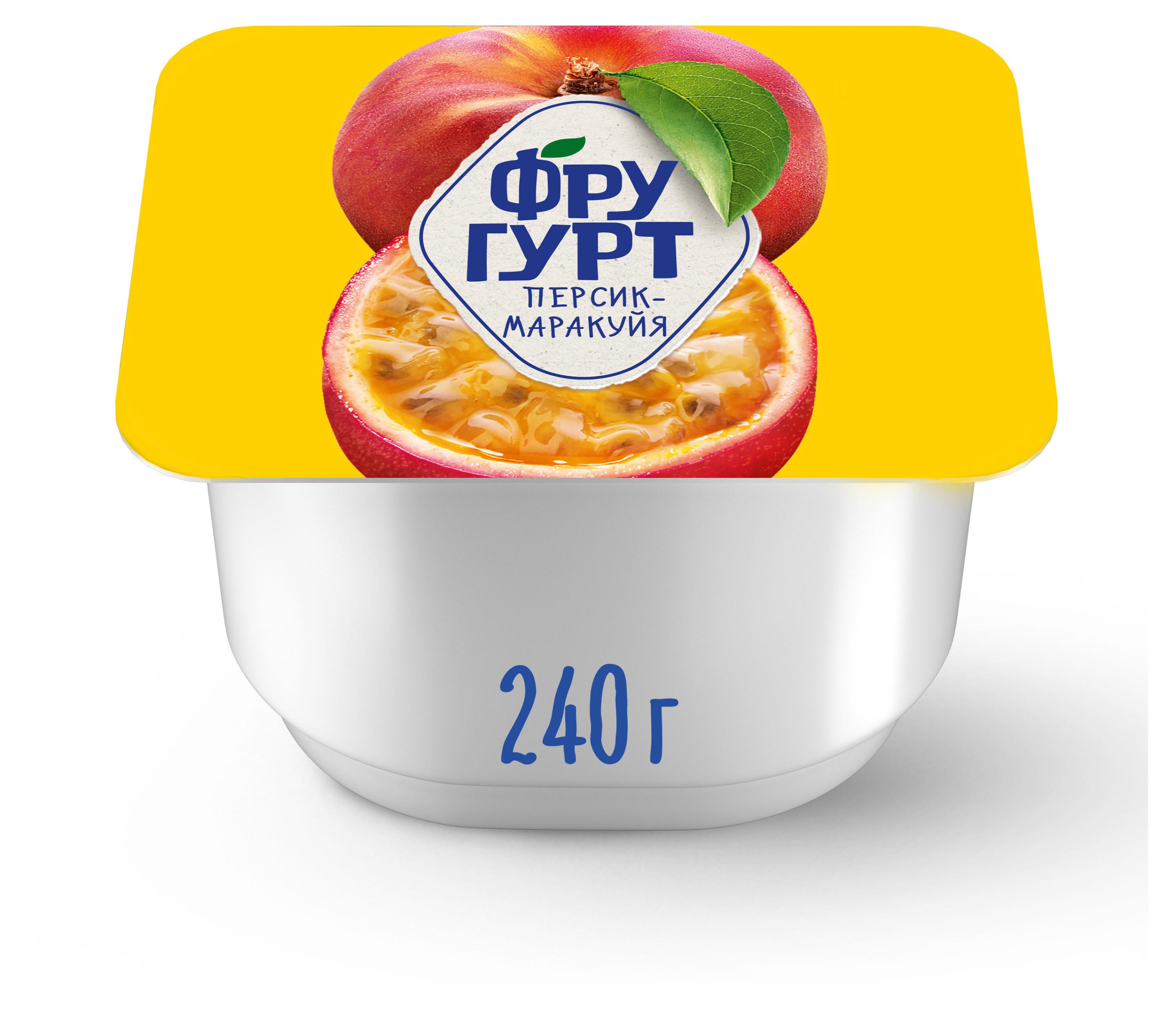 Йогурт Фругурт Большая порция персик маракуйя 2% БЗМЖ, 240 г