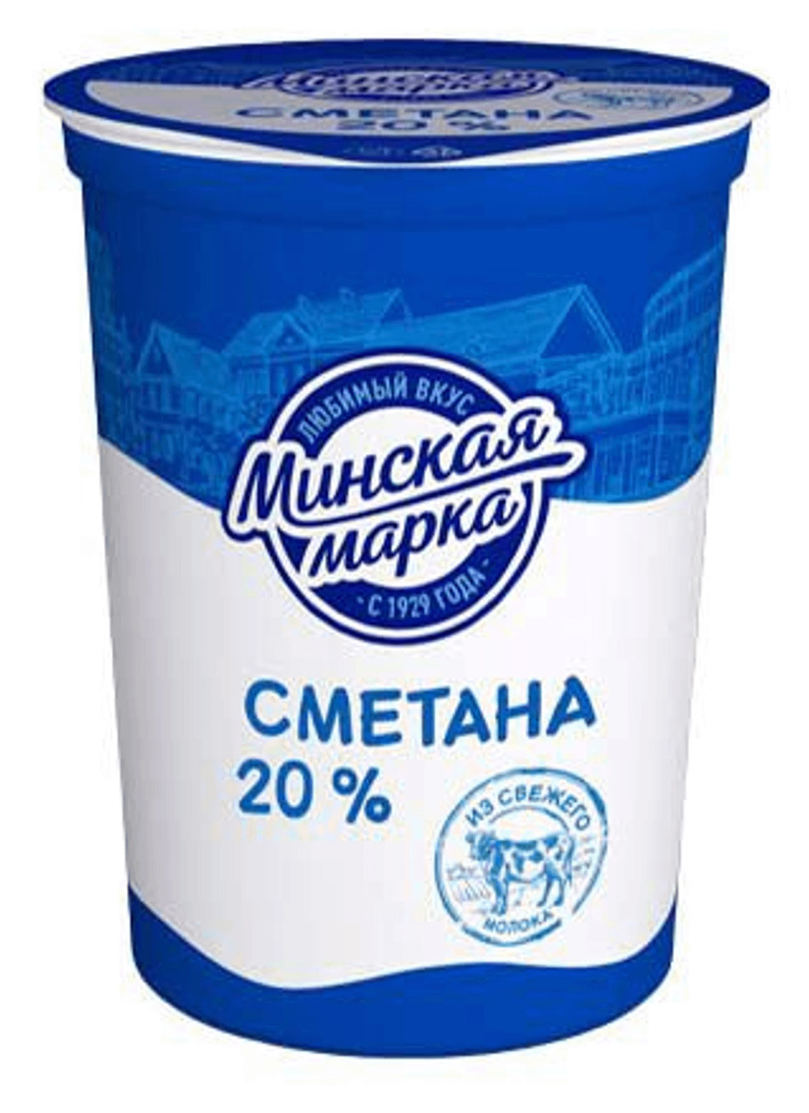 Сметана Минская марка 20% БЗМЖ Беларусь, 380 г