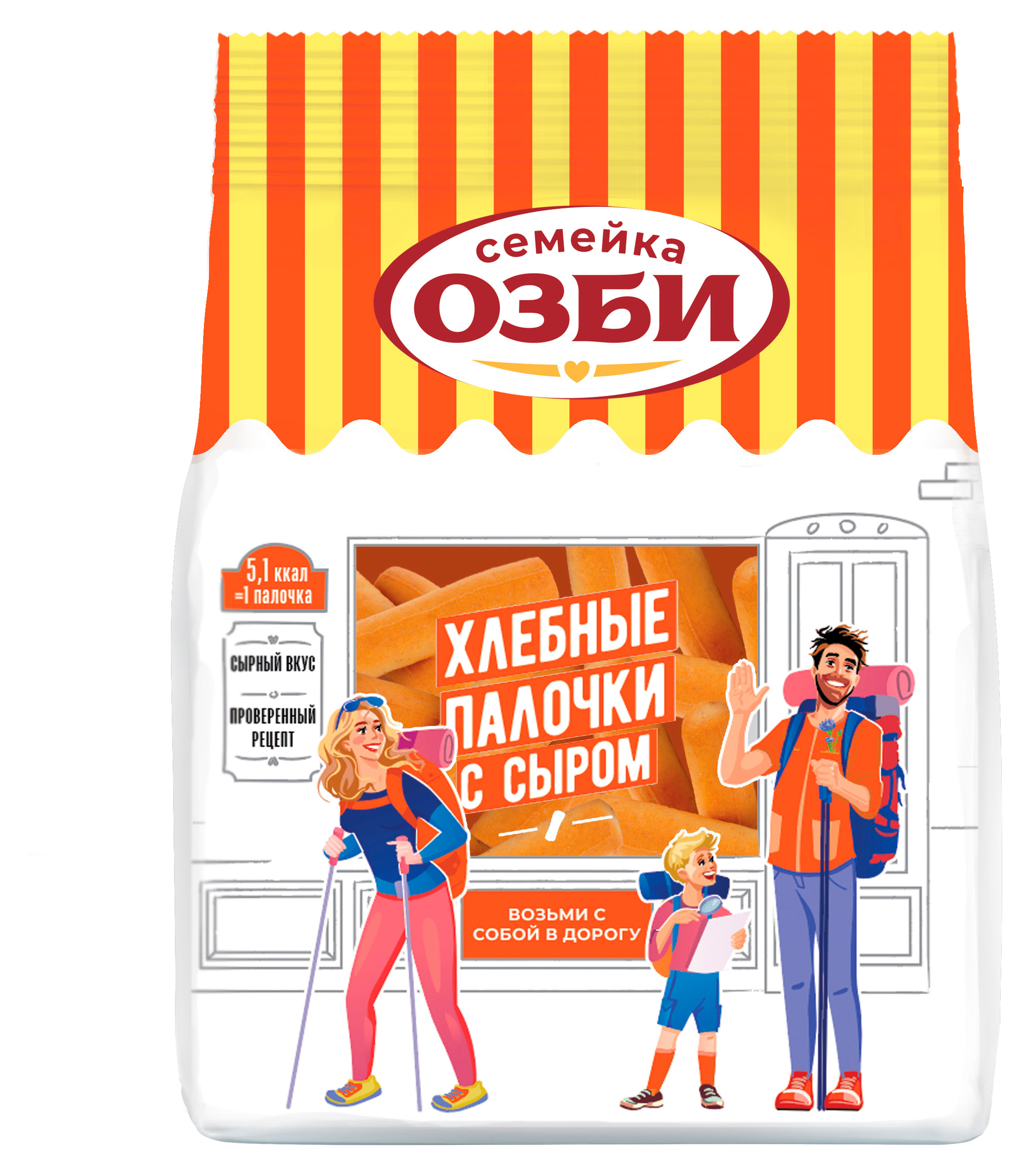 Палочки хлебные Семейка ОЗБИ с сыром, 150 г