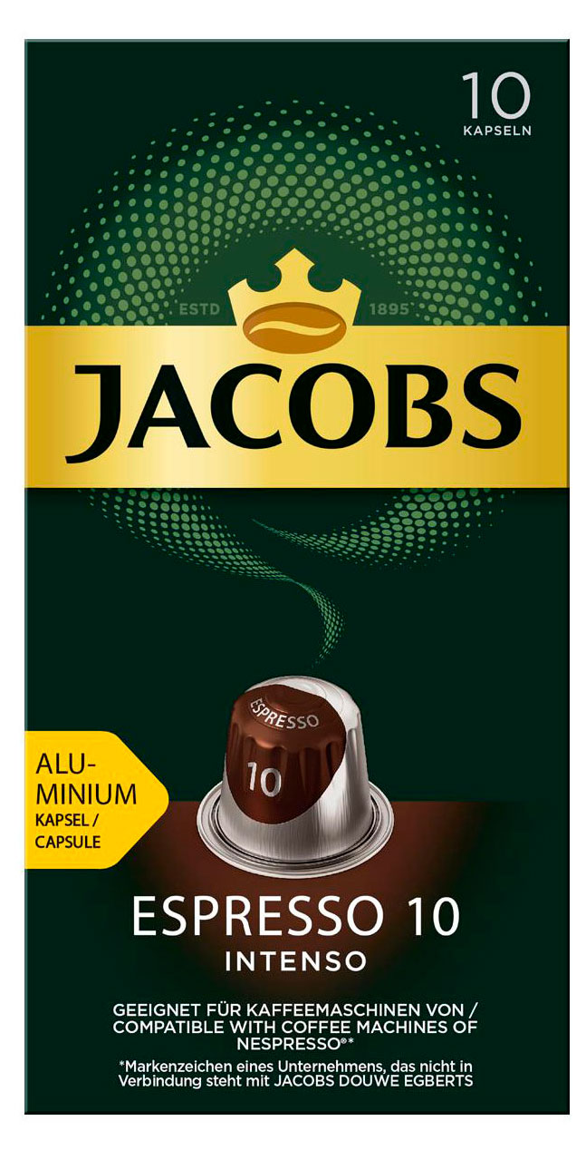 Кофе в капсулах Jacobs Espresso 10 Intenso жареный молотый, 10 капсул
