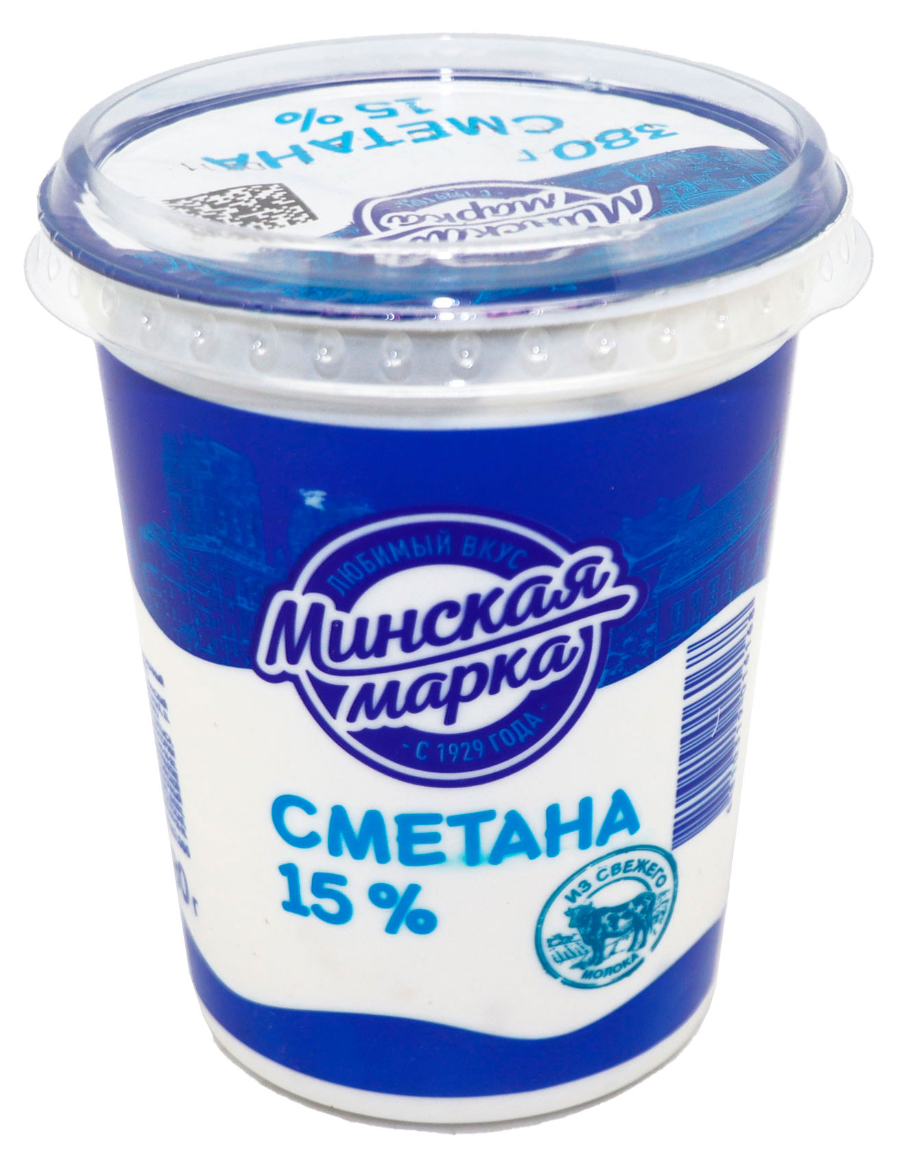 Сметана Минская марка 15% БЗМЖ Беларусь, 380г