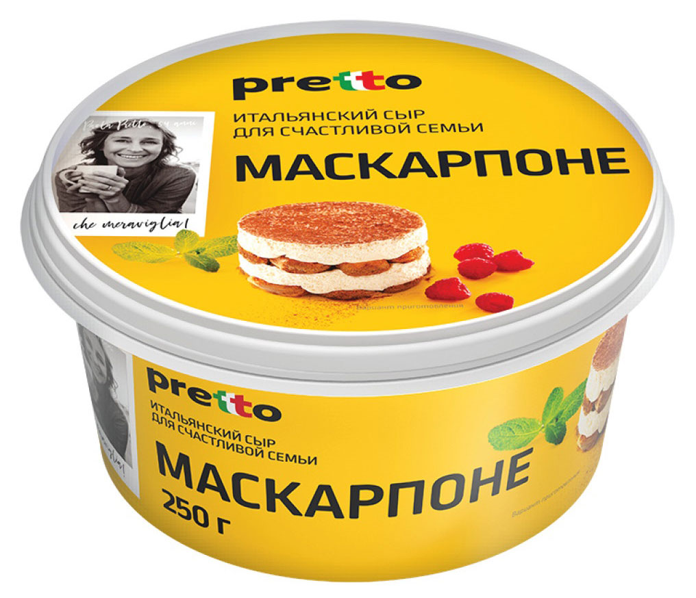 Сыр мягкий сливочный Маскарпоне Pretto 80% БЗМЖ, 250 г
