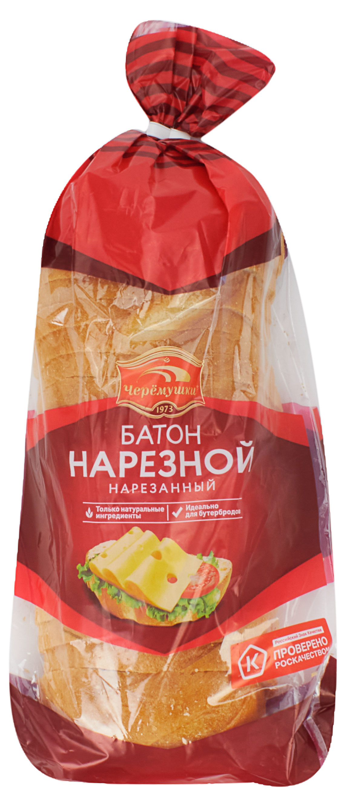 Батон нарезной пшеничный белый Черемушки нарезка, 400 г