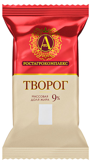 Творог А.Ростагрокомплекс брикет 9% БЗМЖ, 180 г