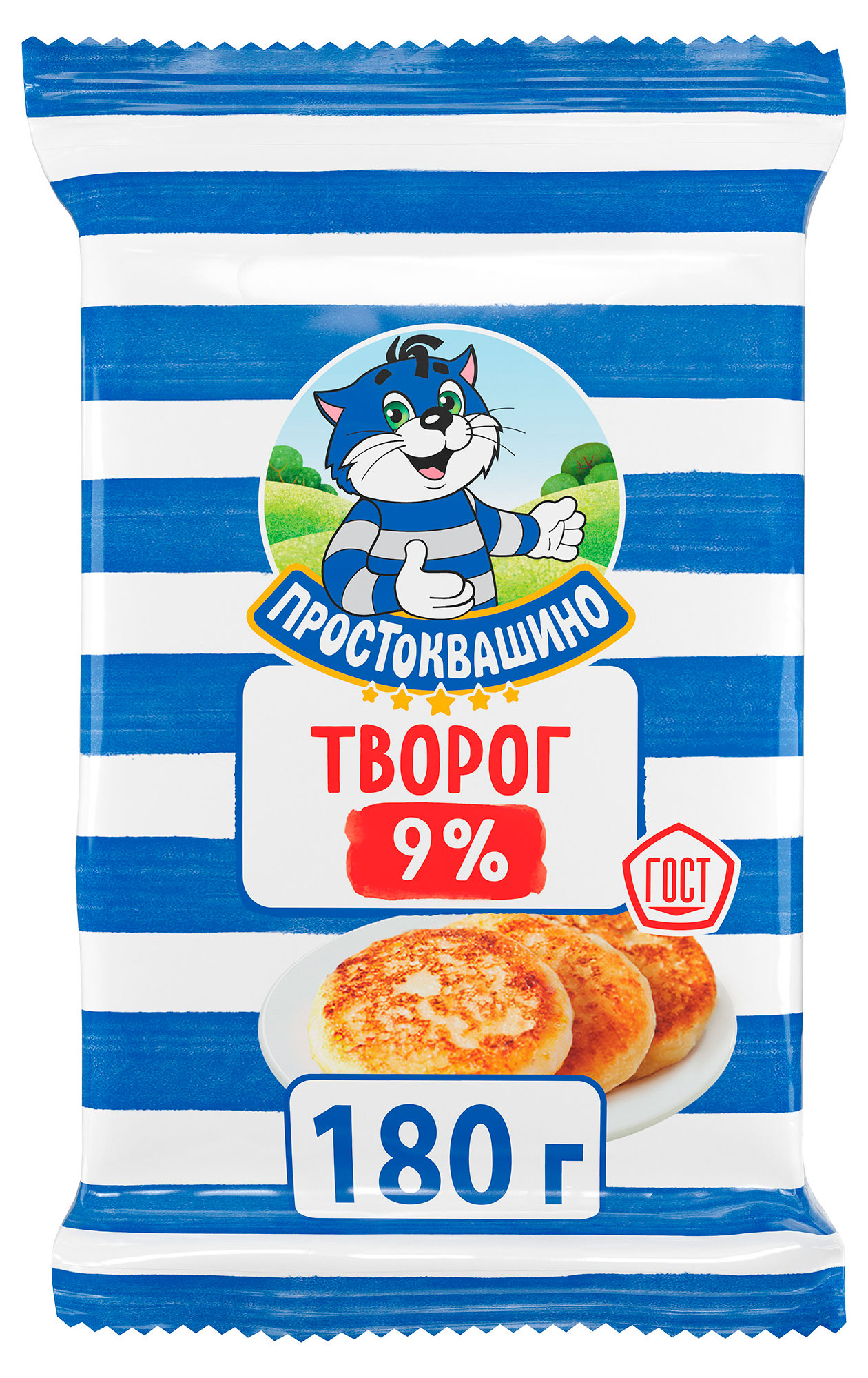 Творог Простоквашино традиционный брикет 9% БЗМЖ, 180 г
