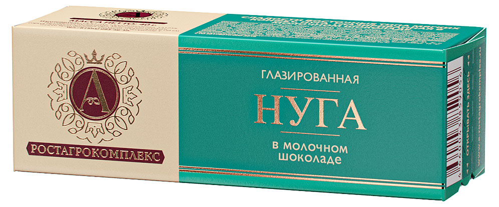 Нуга глазированная А.Ростагрокомплекс Десерт в молочном шоколаде батончик охлажденная, 40 г