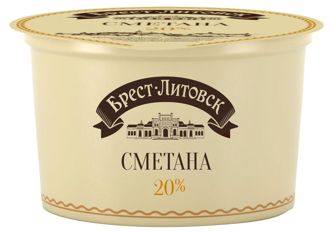 Сметана Брест-Литовск 20% Беларусь, 180 г