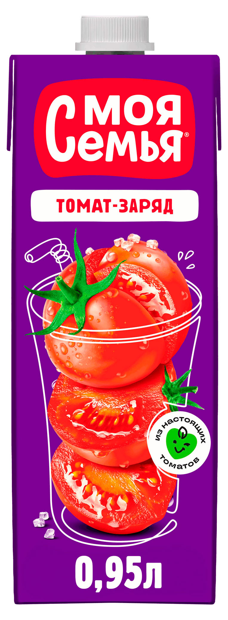 Нектар Моя Семья томатный с солью Томат-заряд, 950 мл