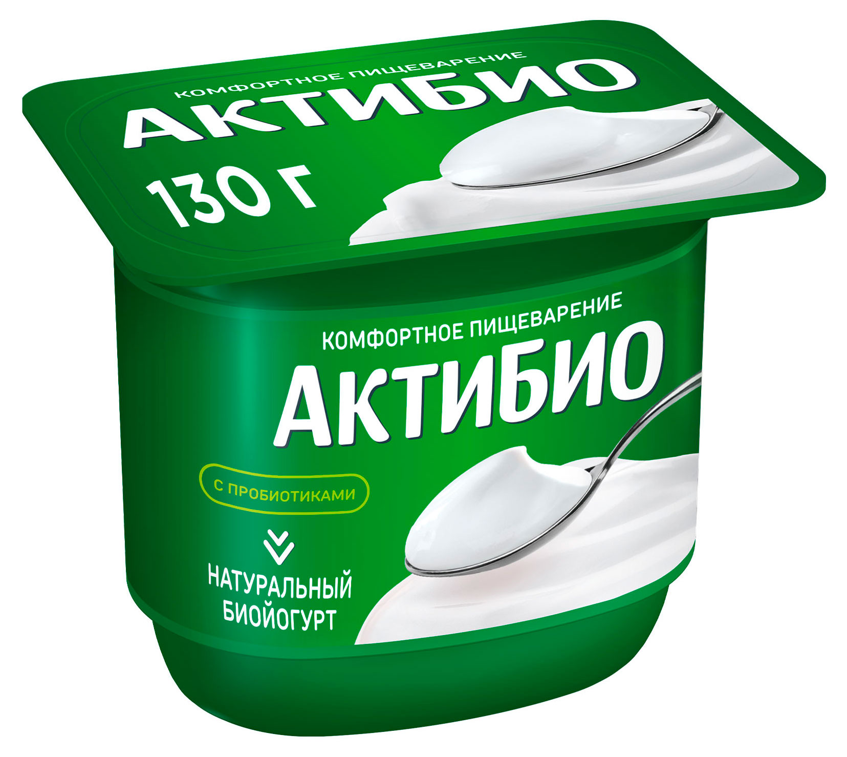 Йогурт густой ложковый АктиБио Биойогурт натуральный с пробиотиками 3,5% БЗМЖ 130г
