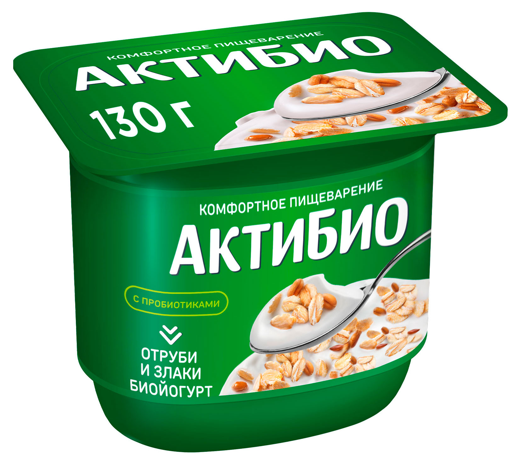 Йогурт густой АктиБио с отрубями и злаками 2,9% БЗМЖ 130 г