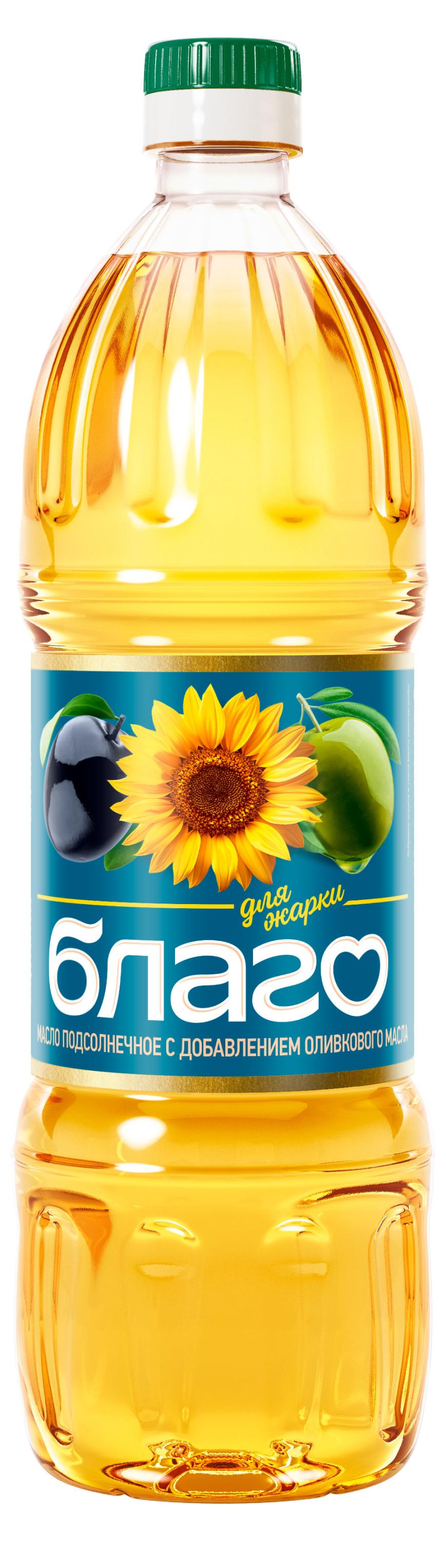 Масло подсолнечно-оливковое Благо рафинированное, 1 л