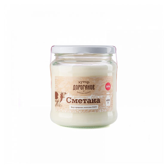 Сметана Дороганов хутор 30% БЗМЖ, 400 г