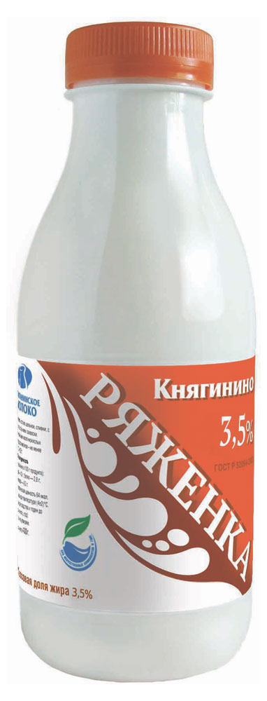 Напиток кисломолочный Ряженка Княгинино 3,5% БЗМЖ, 430 г