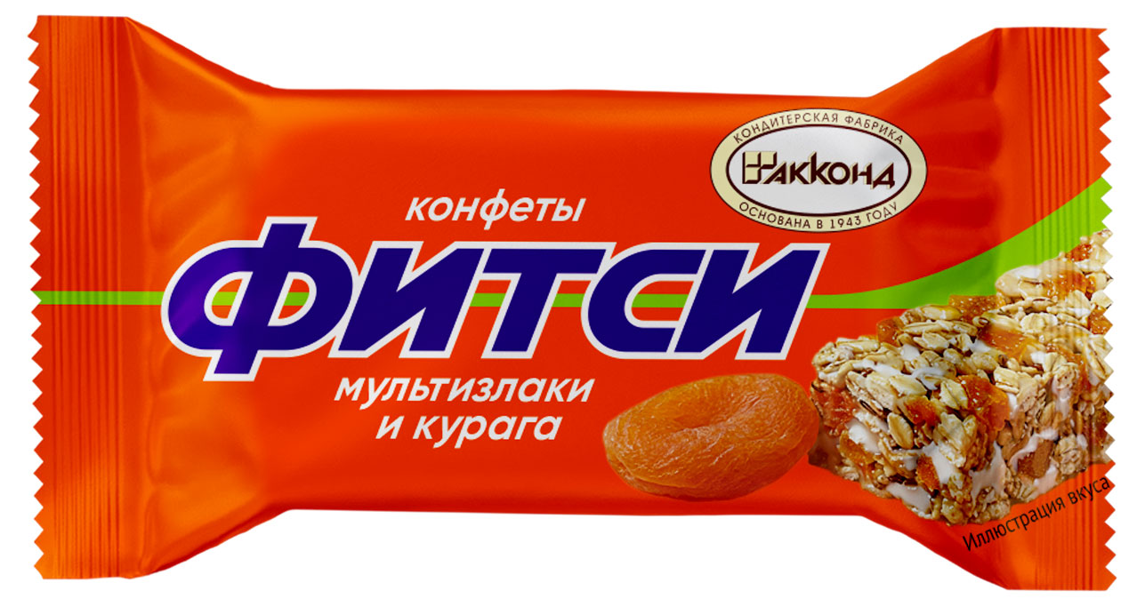 Конфеты АККОНД Фитси мультизлаки и курага, вес
