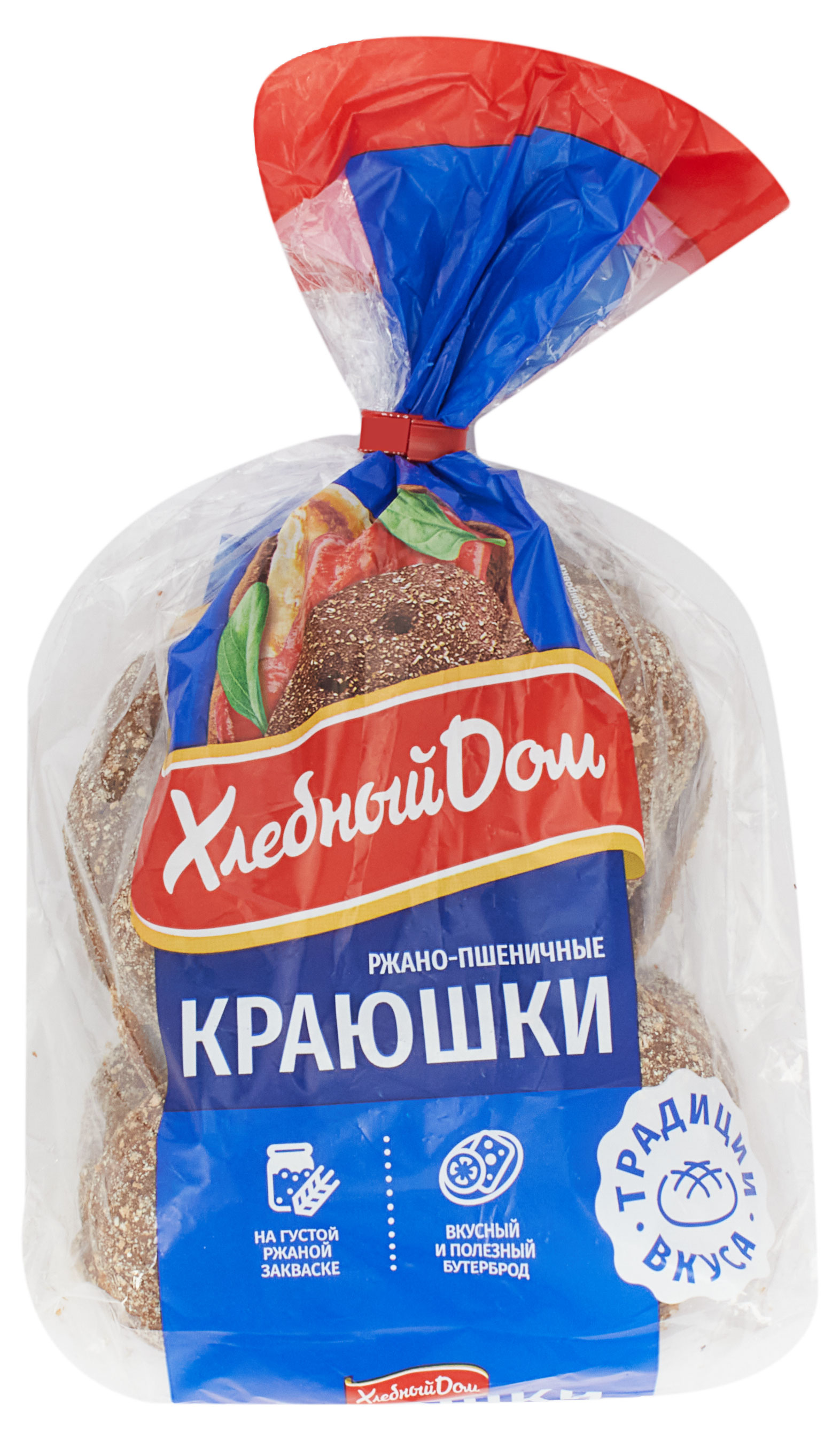 Лепешки ржано-пшеничные серые Хлебный Дом Краюшки на густой ржаной закваске нарезка, 240 г
