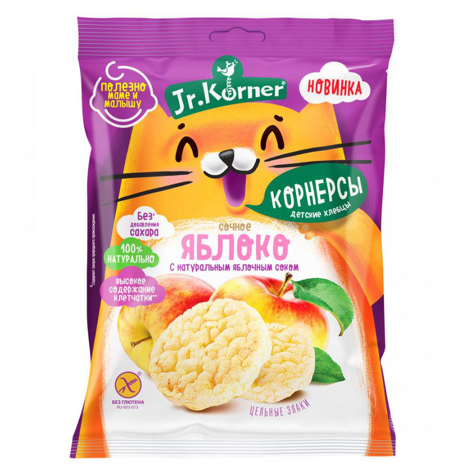 Хлебцы рисовые Jr.Korner хрустящие с яблочным соком мини? 30 г