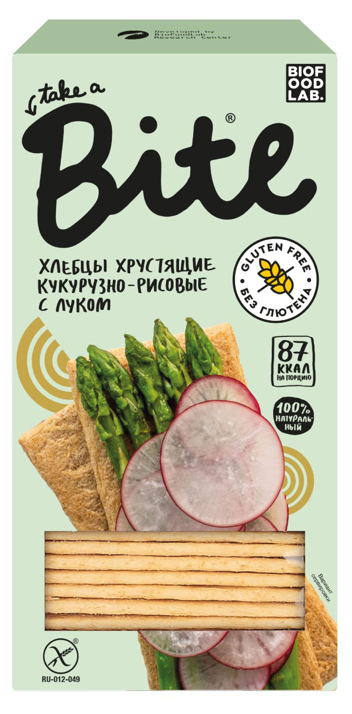 Хлебцы Take a Bite Кукурузно-рисовые хрустящие с луком, 150 г