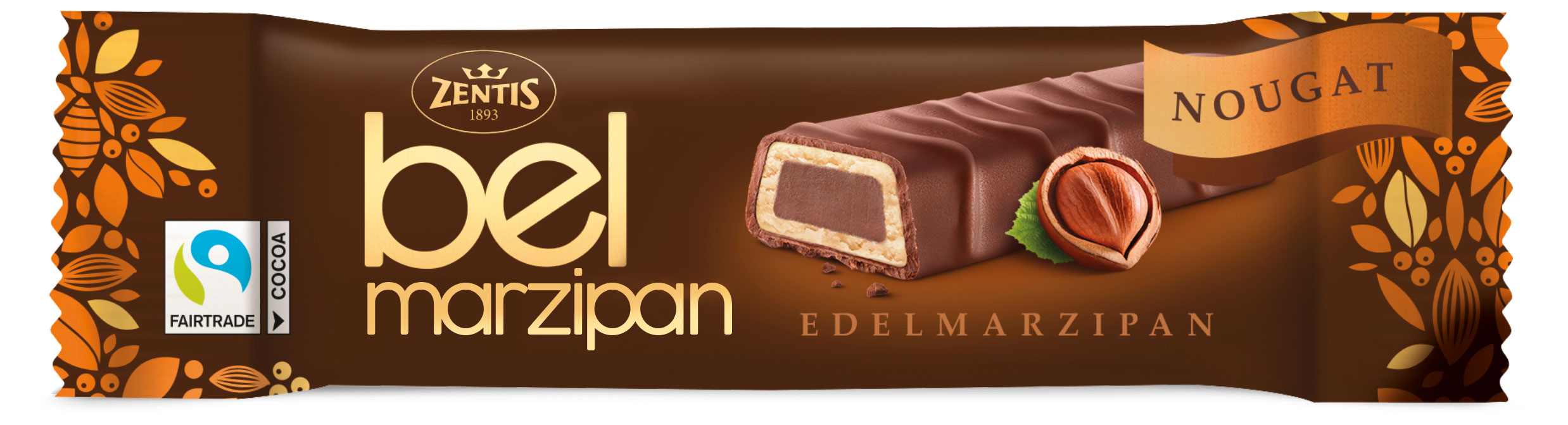 Батончик марципановый ZENTIS Belmarzipan Nougat Германия, 40 г