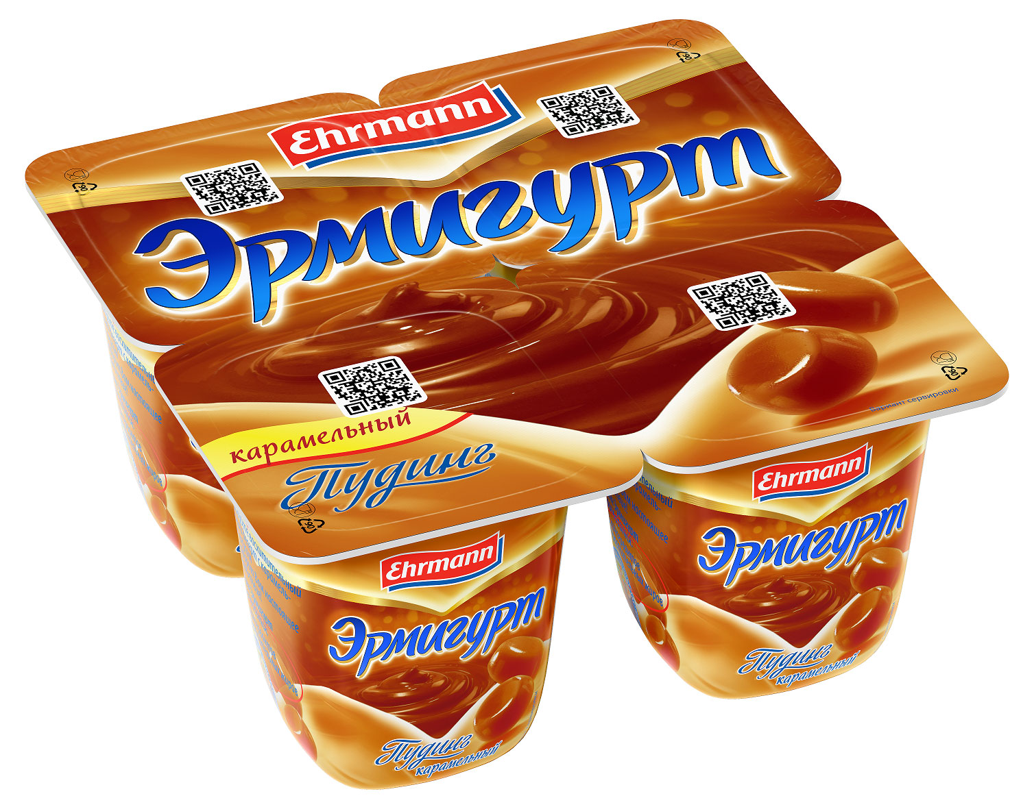 Пудинг Ehrmann Эрмигурт карамельный 3% охлажденный, 100 г